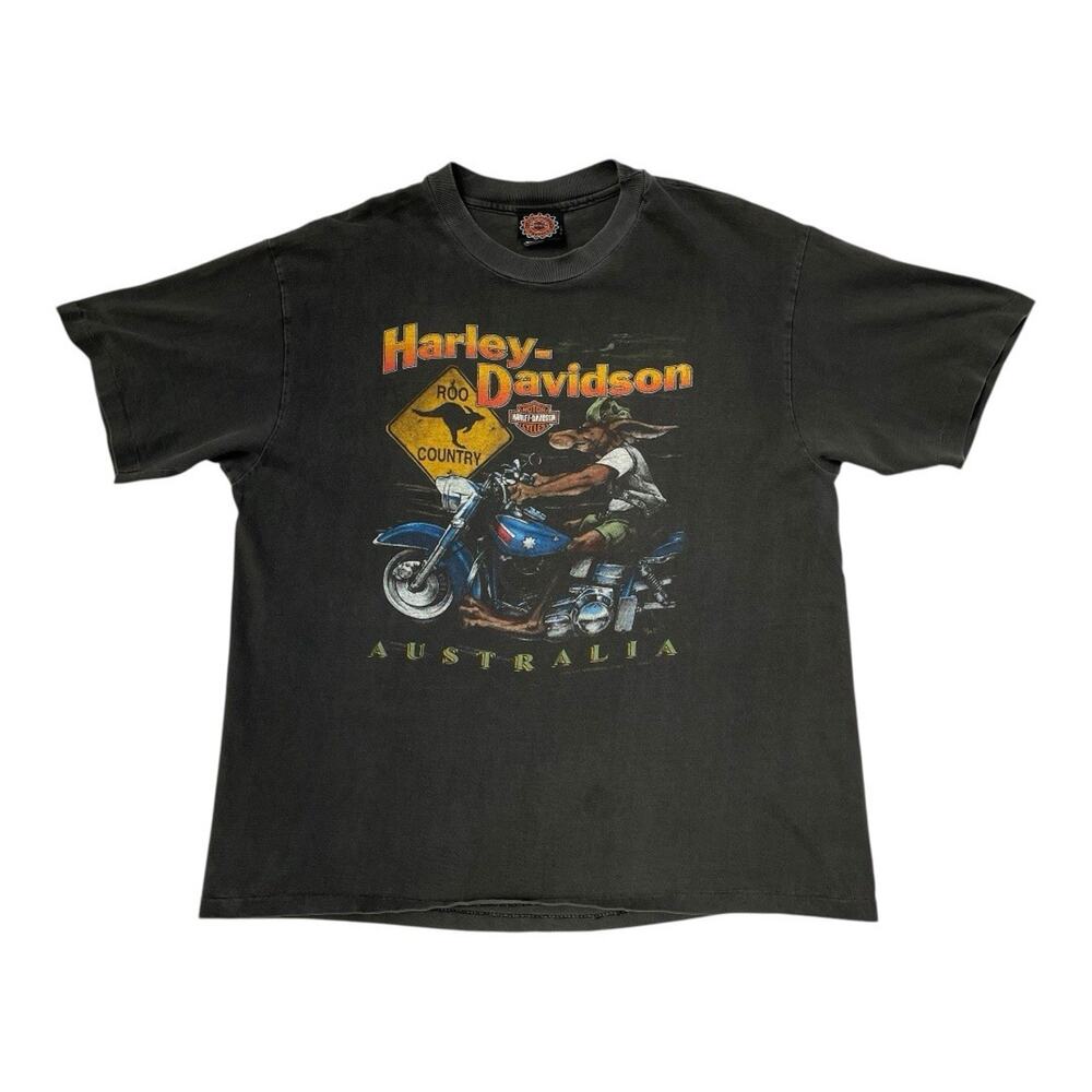 Vintage 1992 Harley Davidson Australia Double Sided Graphic T Shirt Men’s Large